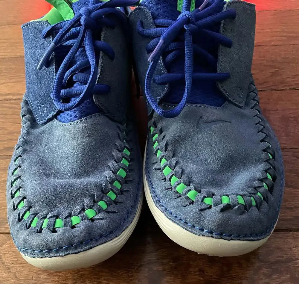 Nike Solarsoft Moccasin Woven 2013 Blue Green Suede Sneakers Men’s 11